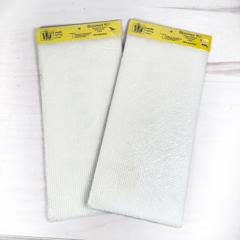Lot 2 Vintage Yaley‎ White Ivory Beeswax Candle Crafting Kits Sealed 1990s